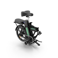 Removable Battery E Bike Black Folded PNG & PSD Images