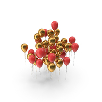 Gold & Red Balloons PNG & PSD Images