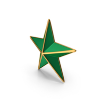 Metallic Green Star With Gold Frame PNG & PSD Images
