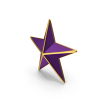 Metallic Purple Star With Gold Frame PNG & PSD Images