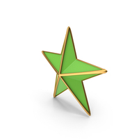 Green Star With Gold Frame PNG & PSD Images