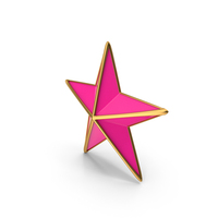 Pink Star With Gold Frame PNG & PSD Images