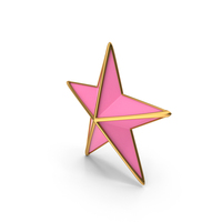 Light Pink Star With Gold Frame PNG & PSD Images