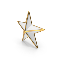 White Star With Gold Frame PNG & PSD Images