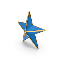 Blue Star With Gold Frame PNG & PSD Images