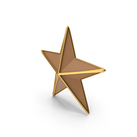 Brown Star With Gold Frame PNG & PSD Images