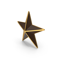 Dark Brown Star With Gold Frame PNG & PSD Images