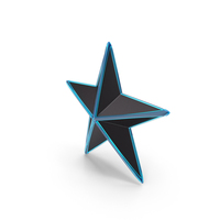 Black Metallic Star With Blue Glass Frame PNG & PSD Images