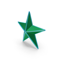 Green Metallic Star With Blue Glass Frame PNG & PSD Images
