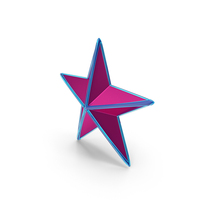Pink Metallic Star With Blue Glass Frame PNG & PSD Images