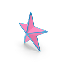 Light Pink Star With Blue Glass Frame PNG & PSD Images