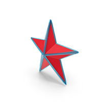 Red Star With Blue Glass Frame PNG & PSD Images