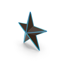 Dark Brown Star With Blue Glass Frame PNG & PSD Images