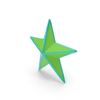 Green Star With Blue Glass Frame PNG & PSD Images