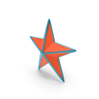 Orange Star With Blue Glass Frame PNG & PSD Images