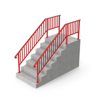 Red Stair Railing PNG & PSD Images