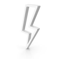 White Lightning Thunder Outline Icon PNG & PSD Images