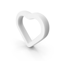 White Heart Outline Symbol PNG & PSD Images