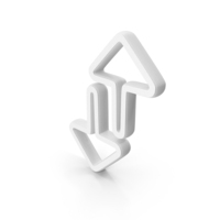 White Up And Down Arrows Outline Symbol PNG & PSD Images