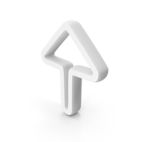 White Upward Direction Arrow Outline Symbol PNG & PSD Images