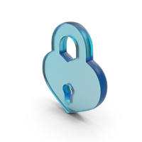 Glass Heart Lock Symbol PNG & PSD Images