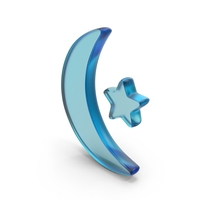 Glass Moon Star Symbol PNG & PSD Images