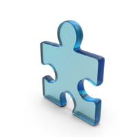Glass Puzzle Piece Symbol PNG & PSD Images