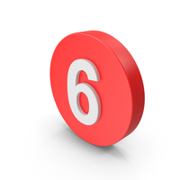 Number 6 Button Icon PNG & PSD Images