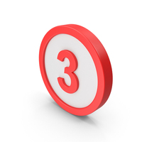 Number 3 Button Icon PNG & PSD Images