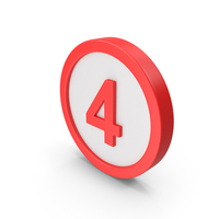 Number 4 Button Icon PNG & PSD Images