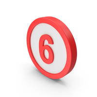 Number 6 Button Icon PNG & PSD Images