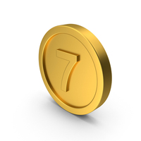 Gold Button Icon Number 7 PNG & PSD Images