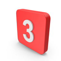 Number 3 Button Icon PNG & PSD Images