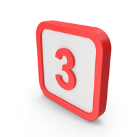 Number 3 Button Icon PNG & PSD Images