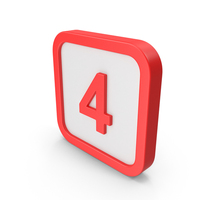 Number 4 Button Icon PNG & PSD Images