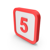 Number 5 Button Icon PNG & PSD Images