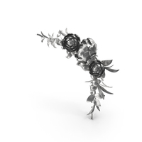 Silver Floral Frame PNG & PSD Images