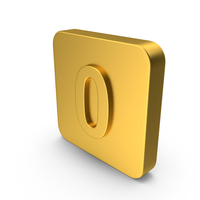 Gold Button Icon Number 0 PNG & PSD Images