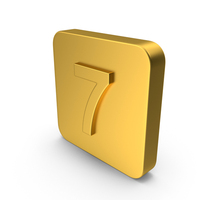Gold Button Icon Number 7 PNG & PSD Images