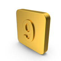 Gold Button Icon Number 9 PNG & PSD Images