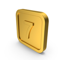 Gold Button Icon Number 7 PNG & PSD Images