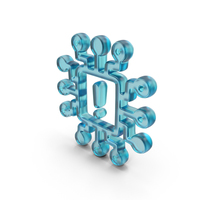 Glass AI Circuit Alert Symbol PNG & PSD Images