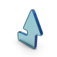 Glass Angled Up Arrow Symbol PNG & PSD Images