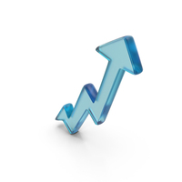 Glass Trend Upward Arrow Symbol PNG & PSD Images