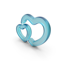 Glass Valentine Day Hearts Symbol PNG & PSD Images