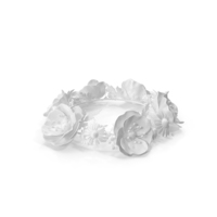 Monochrome Floral Circlet PNG & PSD Images