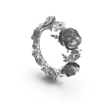 Silver Floral Frame PNG & PSD Images