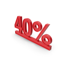 Red 40% Symbol PNG & PSD Images