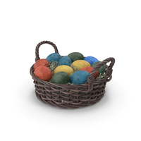 Easter Eggs in a Basket PNG & PSD Images