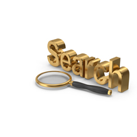 Gold Search And Magnifying Glass PNG & PSD Images
